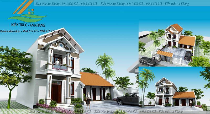 Mẫu Nhà 2 tầng Mái Thái 500 - 700 Triệu Tại Nông Thôn